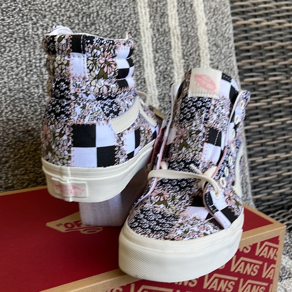 Vans Sk8-Hi Patchwork Floral Multi Marshmallow Pink MENS - Picture 11 of 16